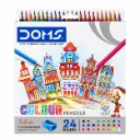 DOMS Color Pencils Set of 24 Shades – Soft Lead Drawing & Coloring Pencils with Sharpener