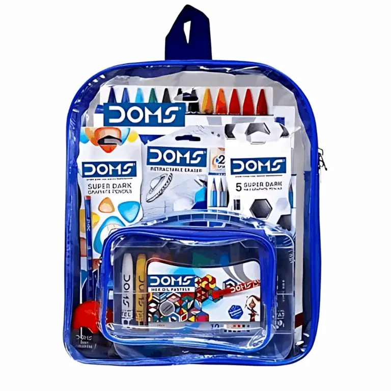 [GS110] Doms Stationery Kit (12 pcs in KIT) with Transparent Zipper Bag 