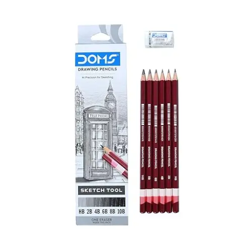 Doms Drawing & Sketching Graphite Pencils – Pack of 6 