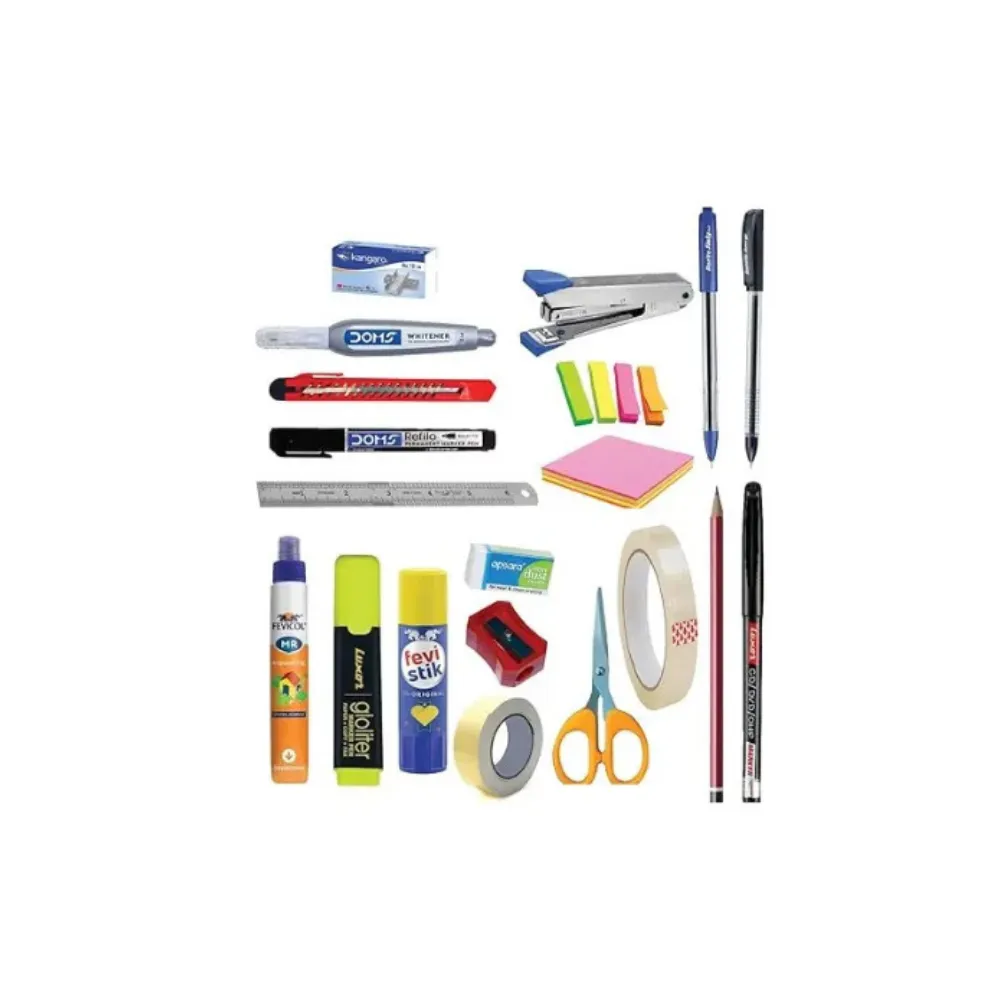 [GS101] 20 Essential Stationery Items Set – All-in-1 Office & School Stationery Kit with Plastic Storage Box
