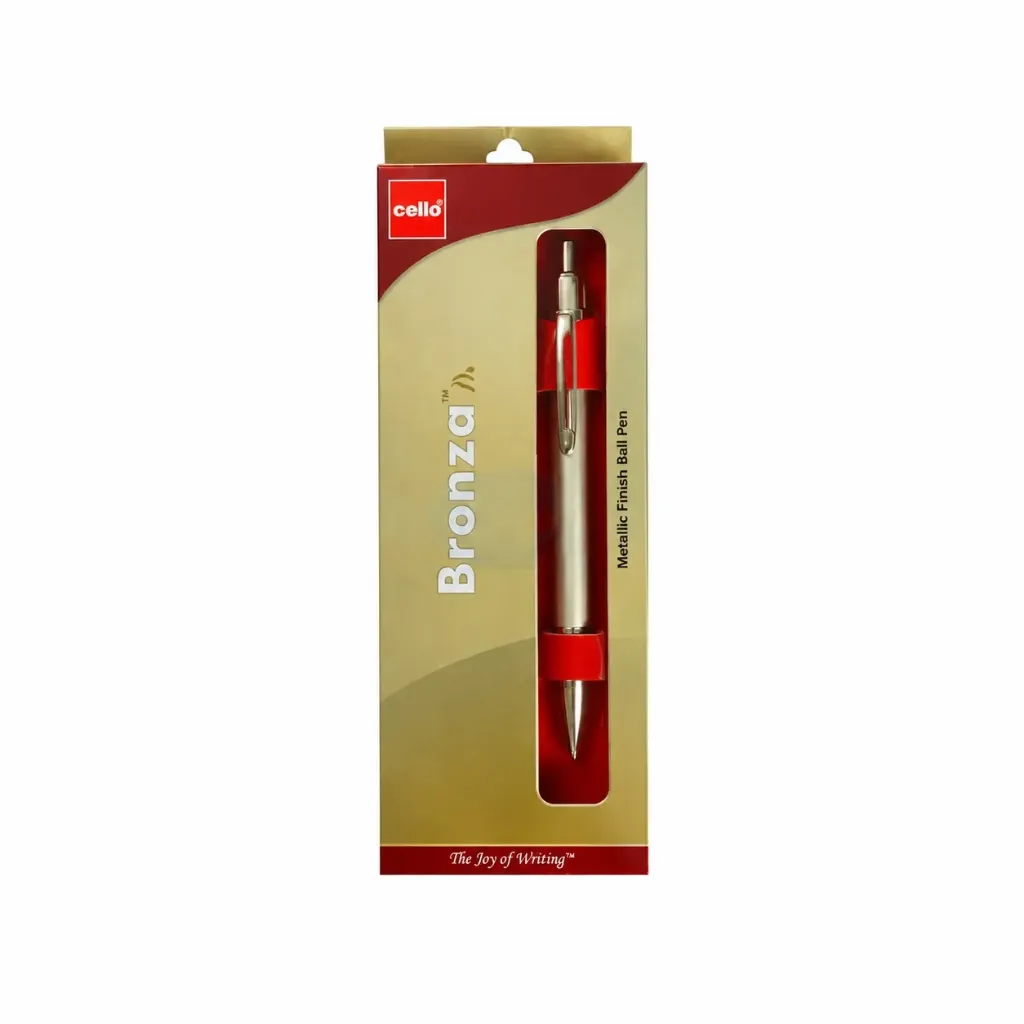 [GS158] Cello Bronza DX Ball Pen – Smooth Writing Blue Ink Metallic Finish Pen
