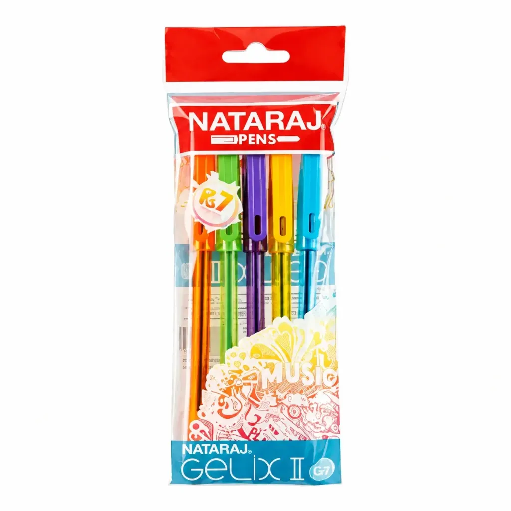 [GS189] Nataraj Gelix 2 Gel Pen Pack of 5 Smooth Quick-Dry Blue Ink Smudge-Resistant