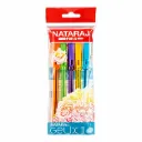 Nataraj Gelix 2 Gel Pen Pack of 5 Smooth Quick-Dry Blue Ink Smudge-Resistant