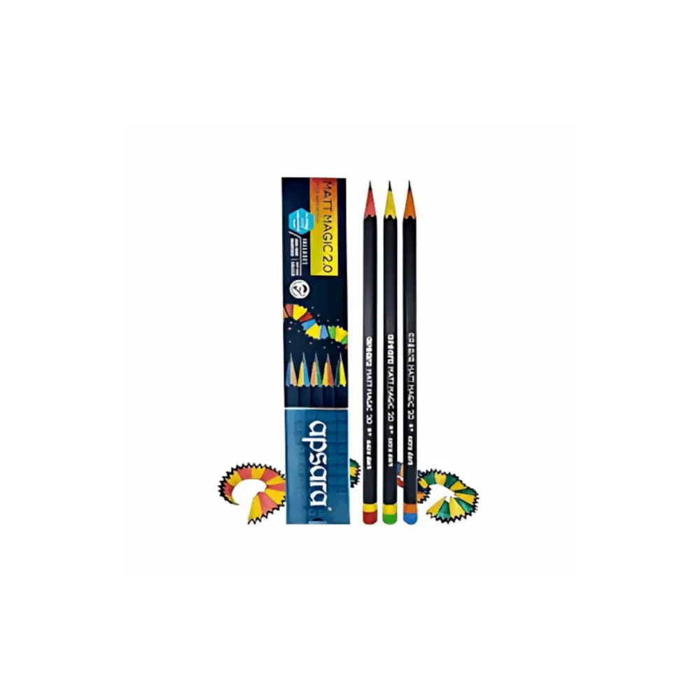 Apsara Matt Magic 2.0 Pencils – Pack of 10 – Dual Color Wood – Smooth Writing & Easy Sharpening