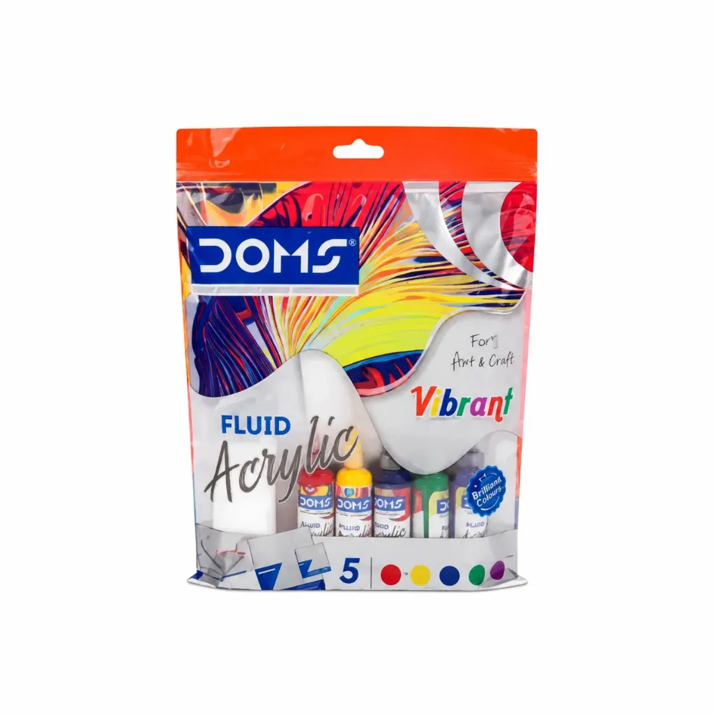 Doms Fluid Acrylic Colors Kit – Set of 5 