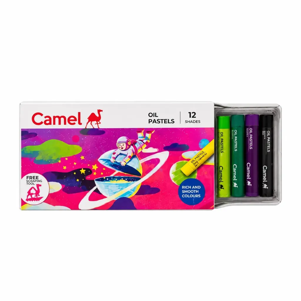 [GS809] Camel Oil Pastels – 12 Multicolor Shades Smooth & Vibrant Coloring Set