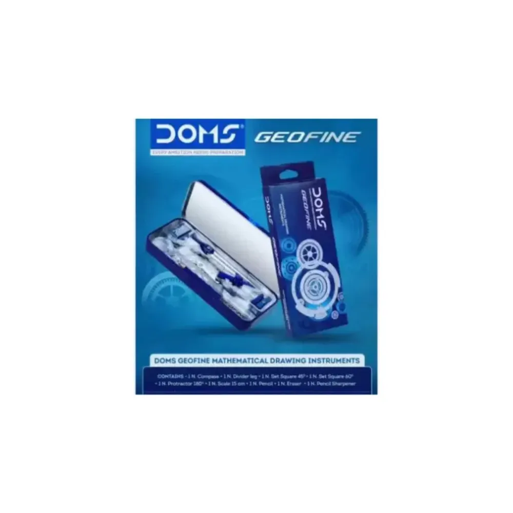 [GS155] DOMS Geofine Geometry Box – Light Blue Complete Geometry Set for Students & Drawing