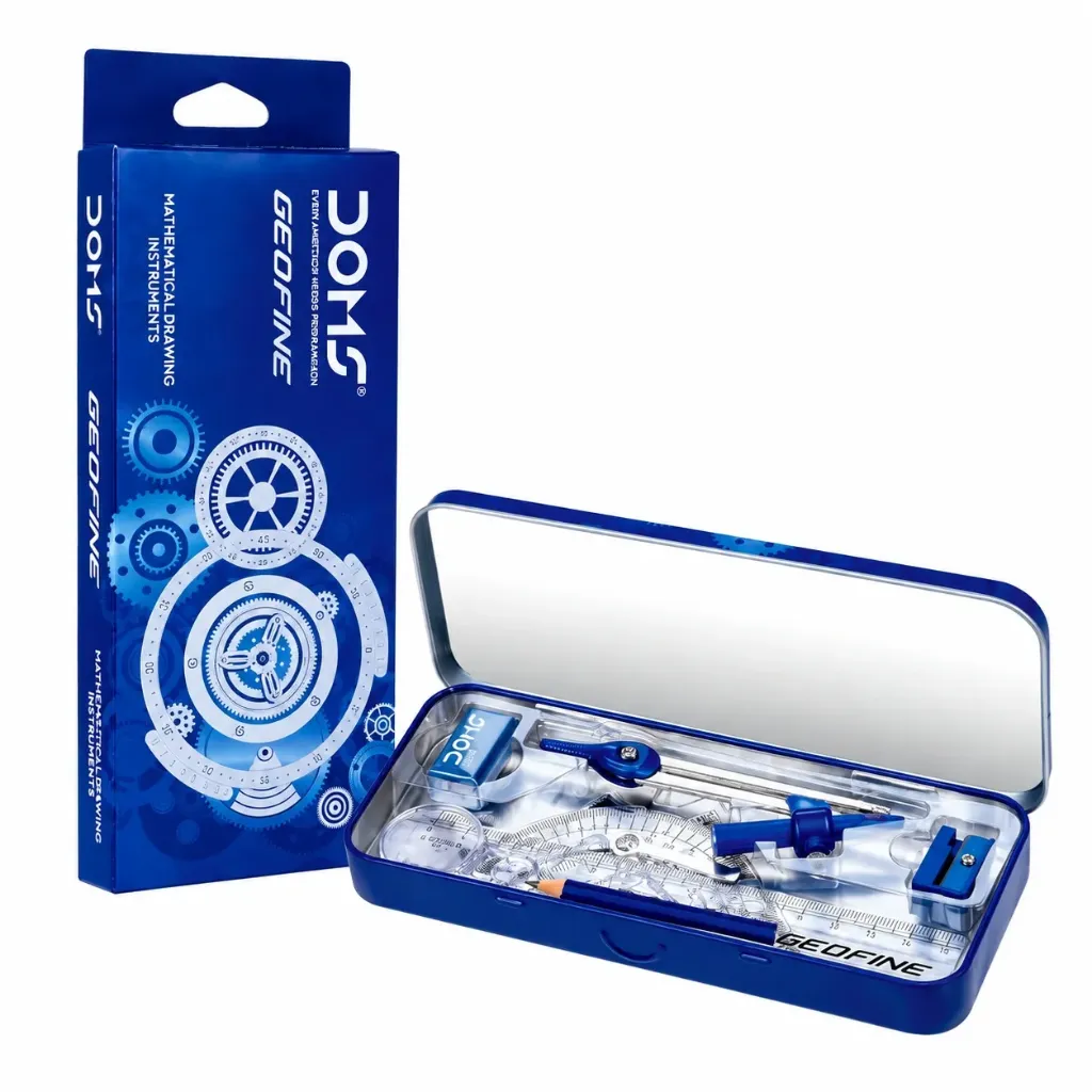 [GS155] DOMS Geofine Geometry Box – Light Blue Complete Geometry Set for Students & Drawing