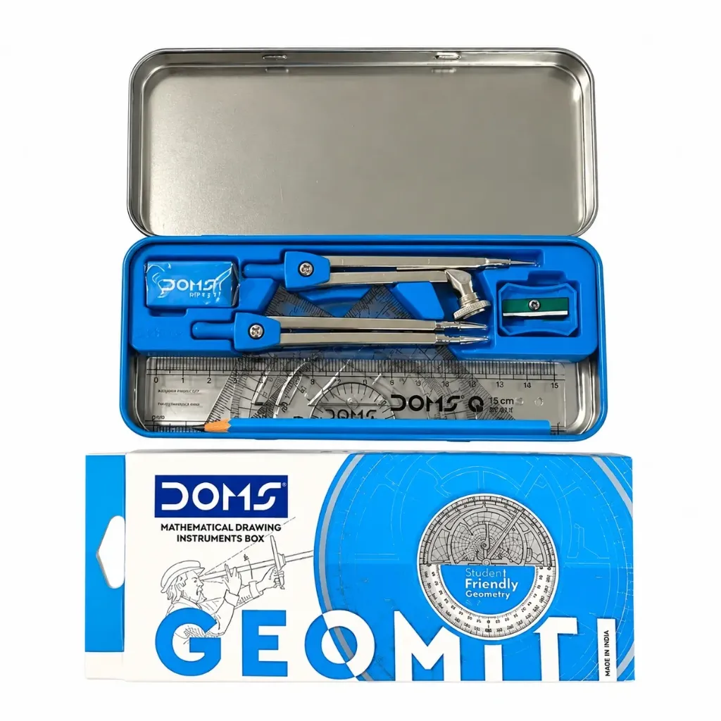 DOMS GEOMITI (New Edition) Geometry Box – Blue Complete Mathematical Drawing Instruments Set