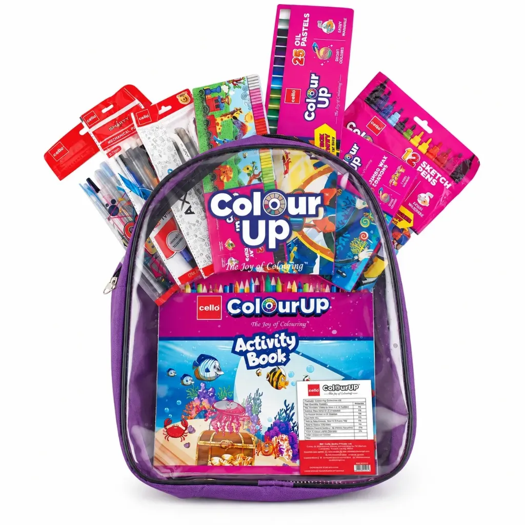 [GS169] Cello ColourUp Hobby Bag – Complete Kids Art & Colouring Kit with Crayons, Pens & Clay