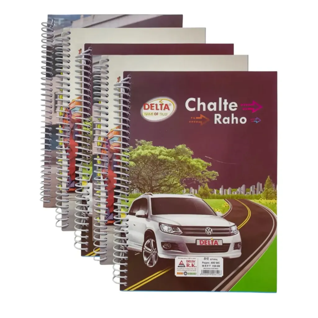 [GS867-5] Delta Spiral Notebook – Pack of 5 – 400 Unruled Pages Each Combo for Students & Creatives