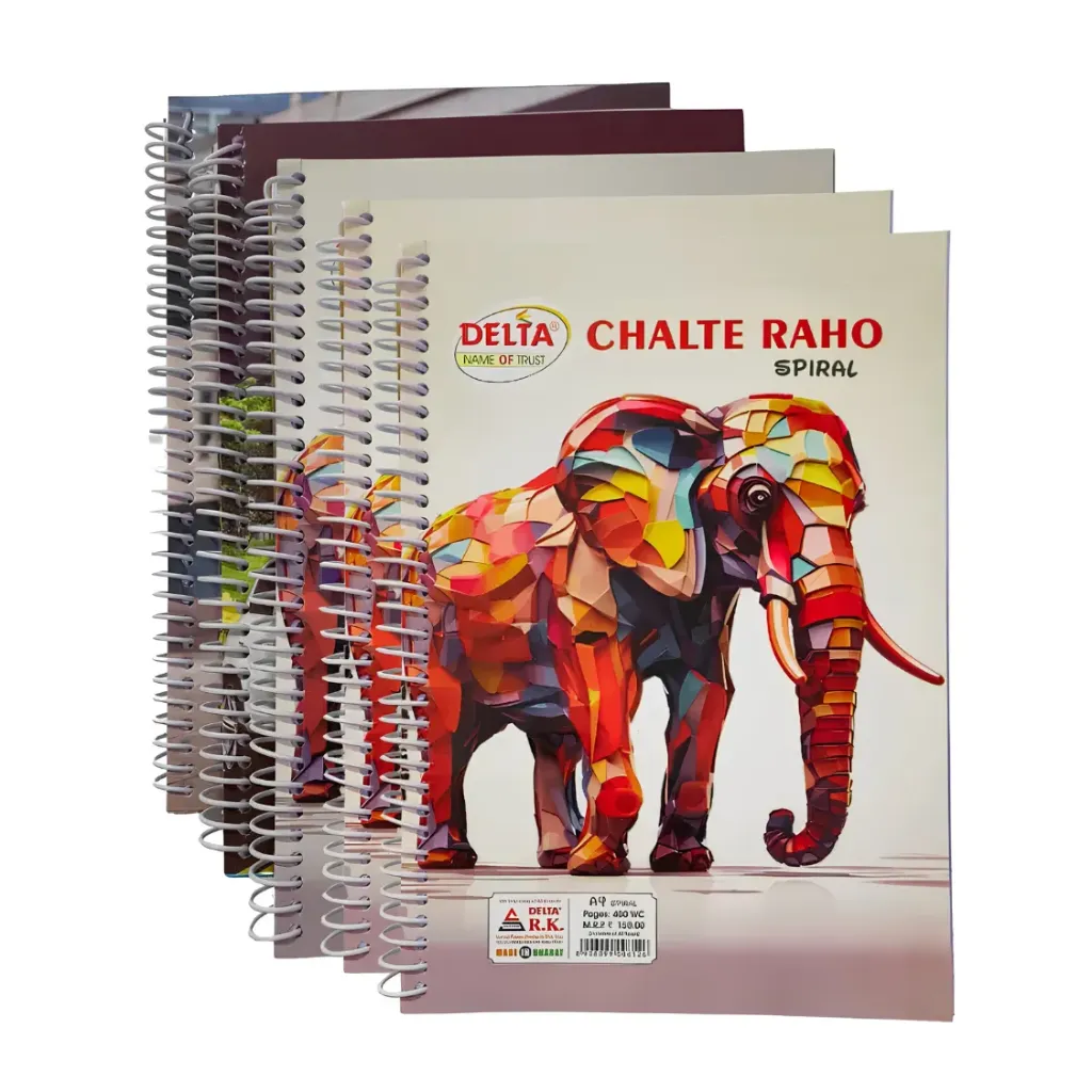 [GS868-5] Delta Spiral Notebook – Pack of 5 – 400 Ruled Pages Each Combo for Students & Study Use