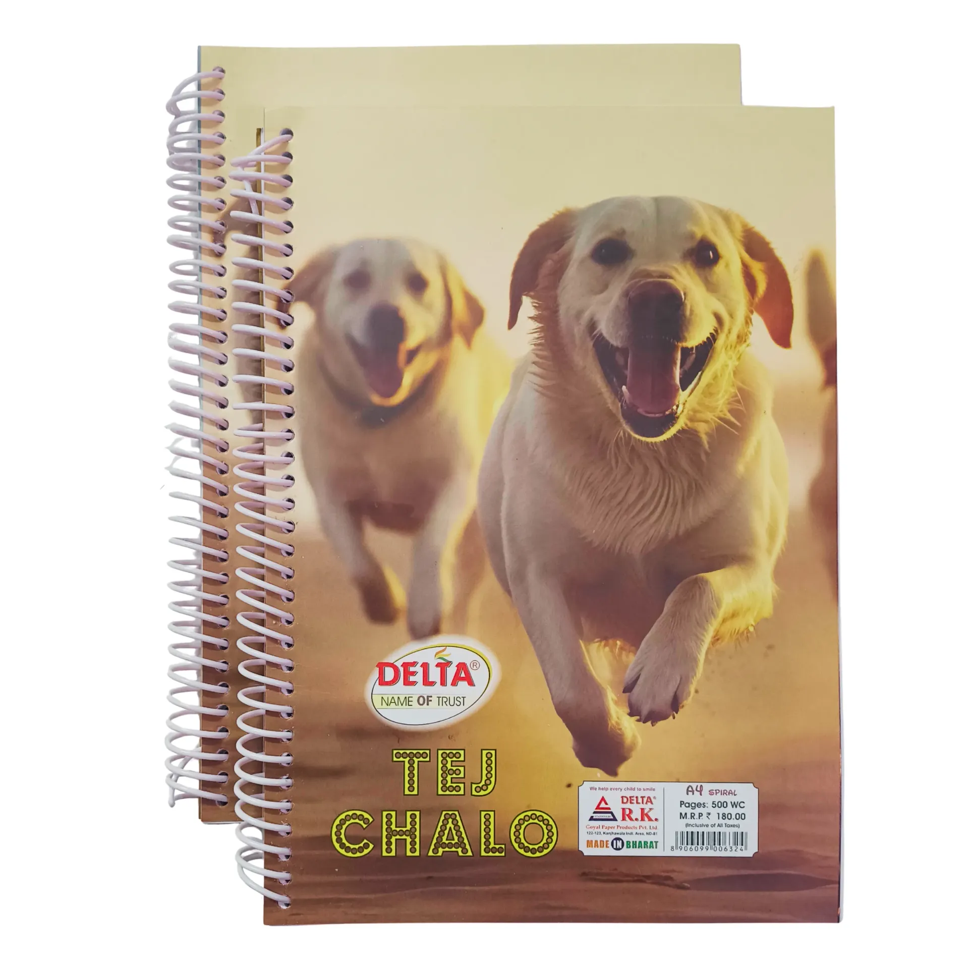 A4 Spiral Notebook – 500 Ruled Pages – Soft Cover – Ideal for Students