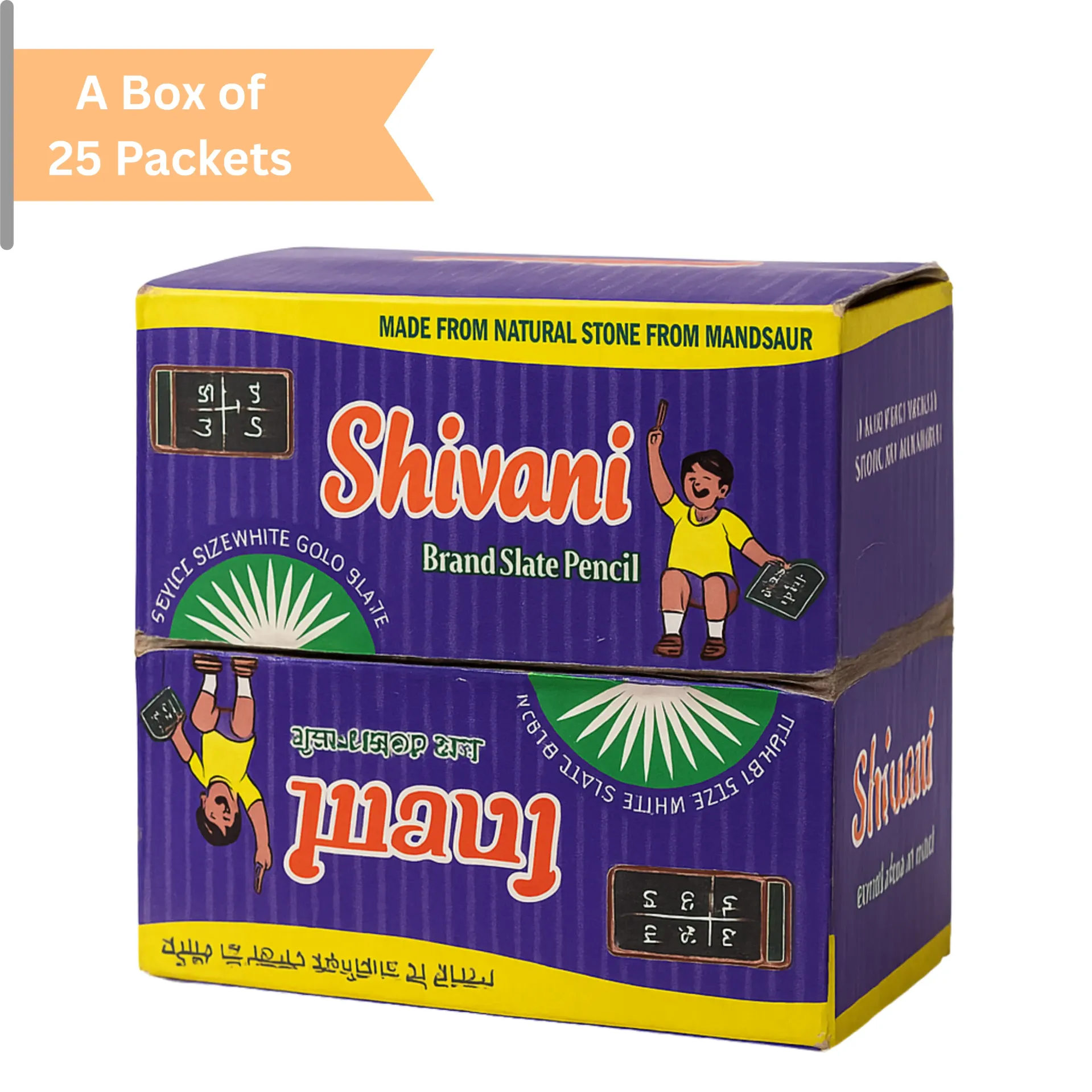 Shivani Natural Slate Pencils – Saleti Slate Pencil – 25 Packets 3.5 KG Bulk Pack