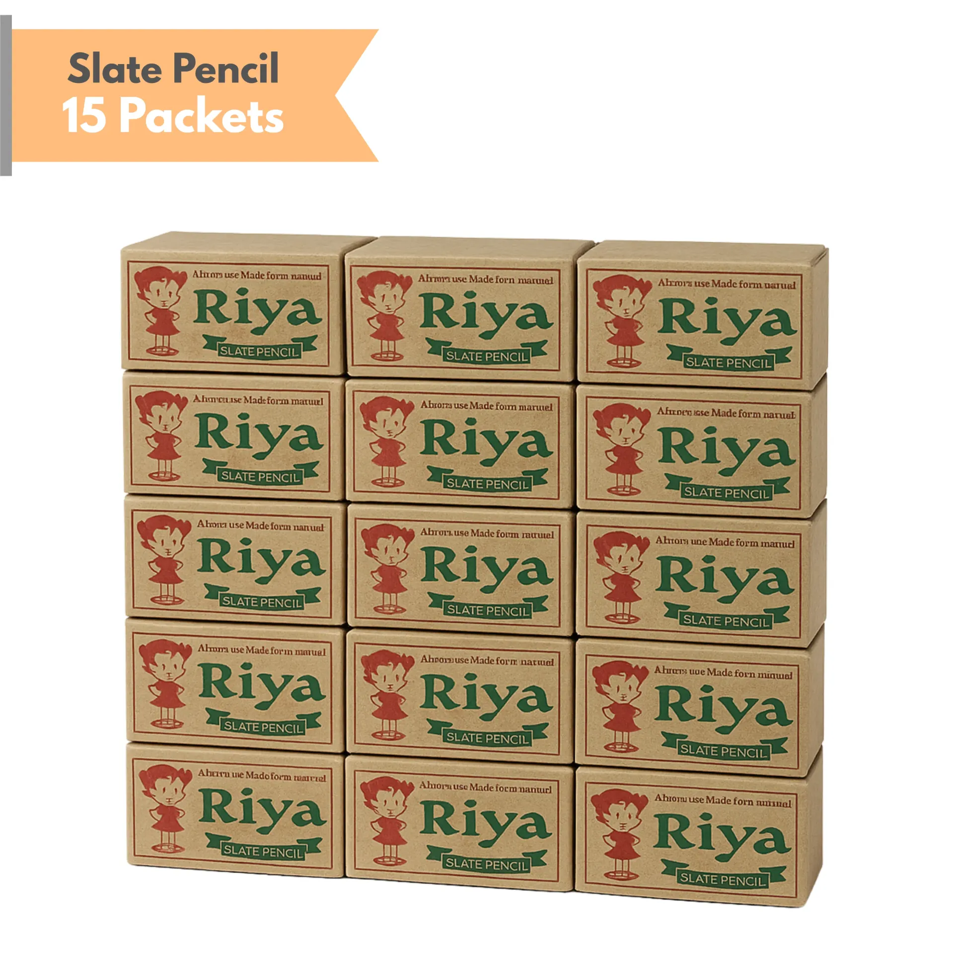 Riya Premium Natural Slate Pencils – Saleti Slate Pencil Chalk – 15 Packets 1500 gm Pack