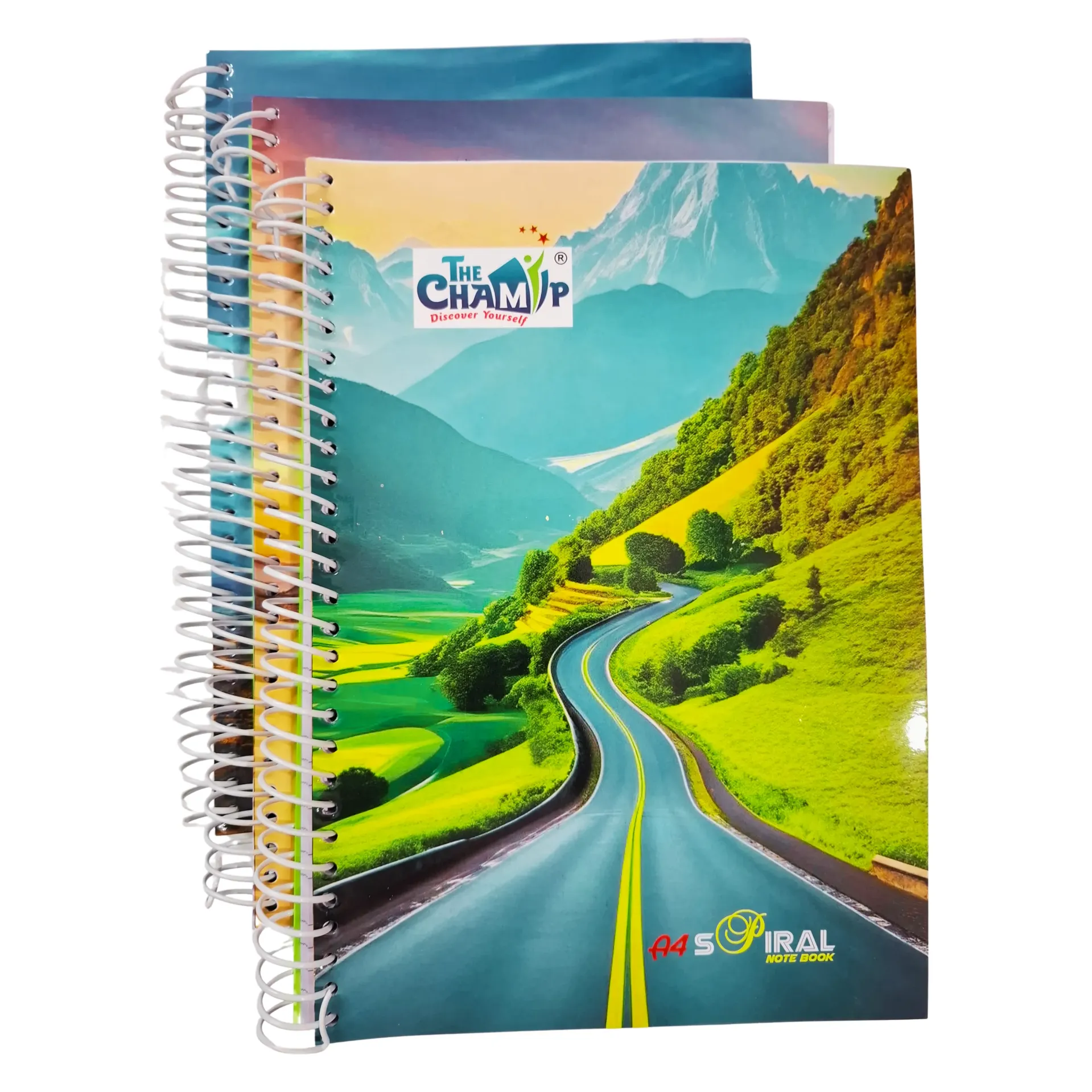 [SGS675] The Champ A4 Spiral Notebooks – Pack of 3 – 400 Ruled Pages Each Soft Cover for Students & Office Use