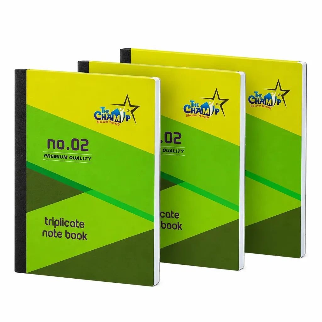 [SGSO-06] The Champ Triplicate Notebook Pack of 3 Carbonless Triplicate Record Book for Bills, Invoices, Delivery Notes, Office, Business & Commercial Use