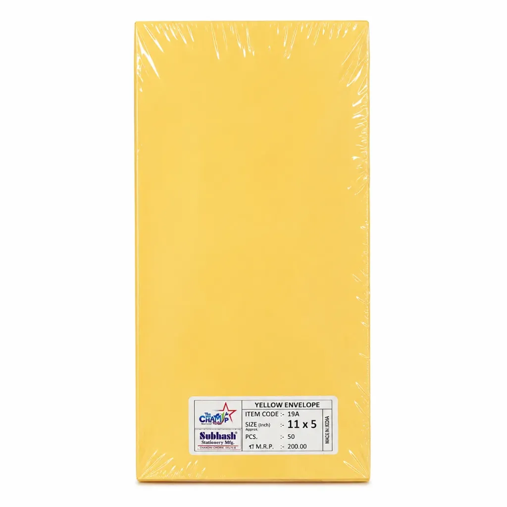 The Champ Yellow Envelope Pack of 50 | Office Mailing Envelopes for Documents, Letters, Bills & Business Correspondence