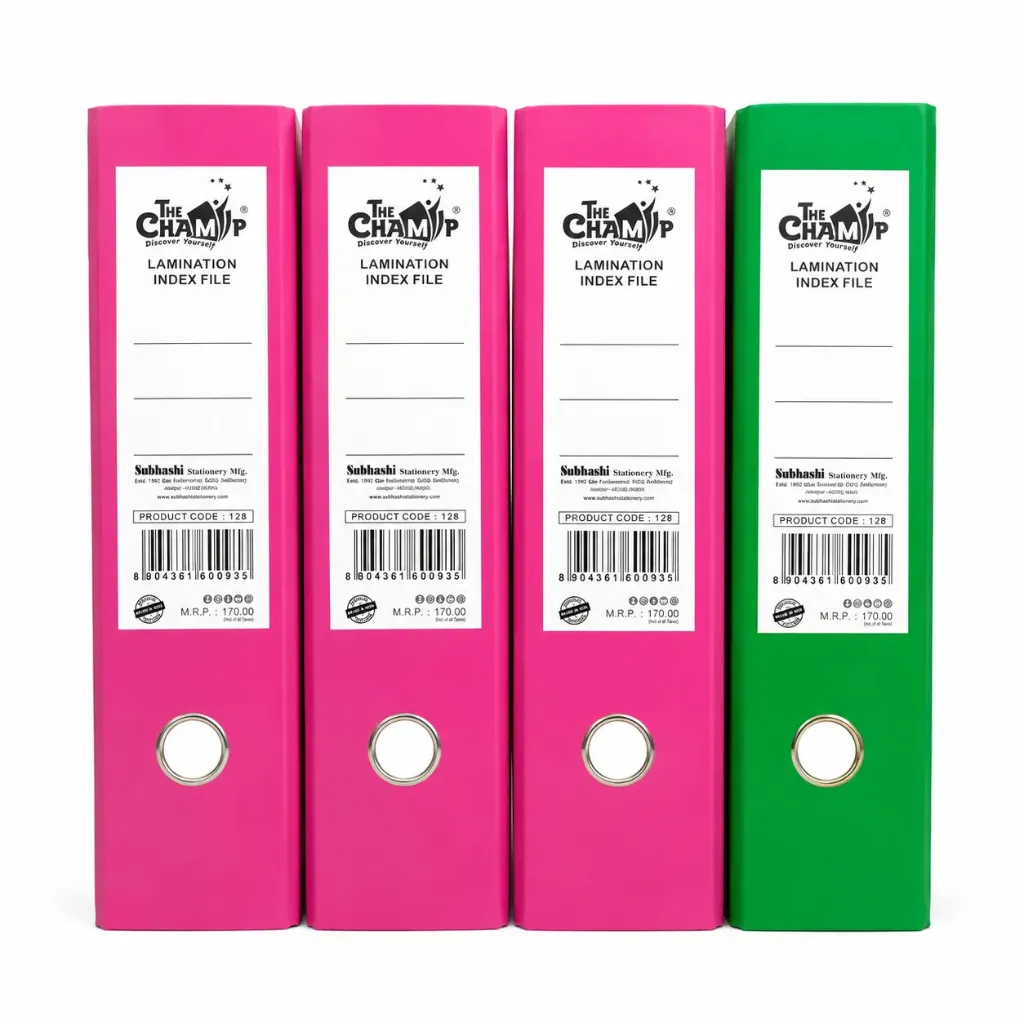 [SGSO-10] Subhash Stationery The Champ Laminated Lever Arch File Pack of 4 for Office, School, College & Business Use