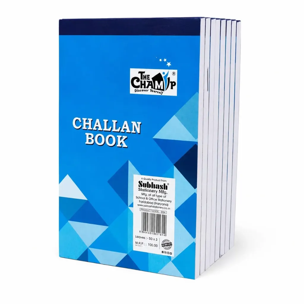 [SGSO-12] The Champ Challan Book Pack of 5 | Delivery Challan Book, Invoice Receipt Book for Business, Office, Retail Shops