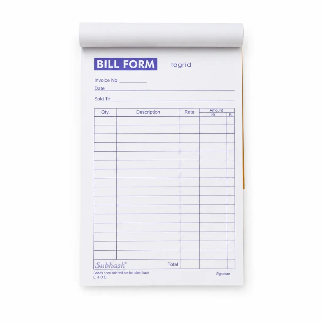 The Champ Bill Book Pack of 10 | 50 x 2 Duplicate Leaves with Free Carbon Sheet | Invoice Bill Book for Retail Shops, Office & Business Use