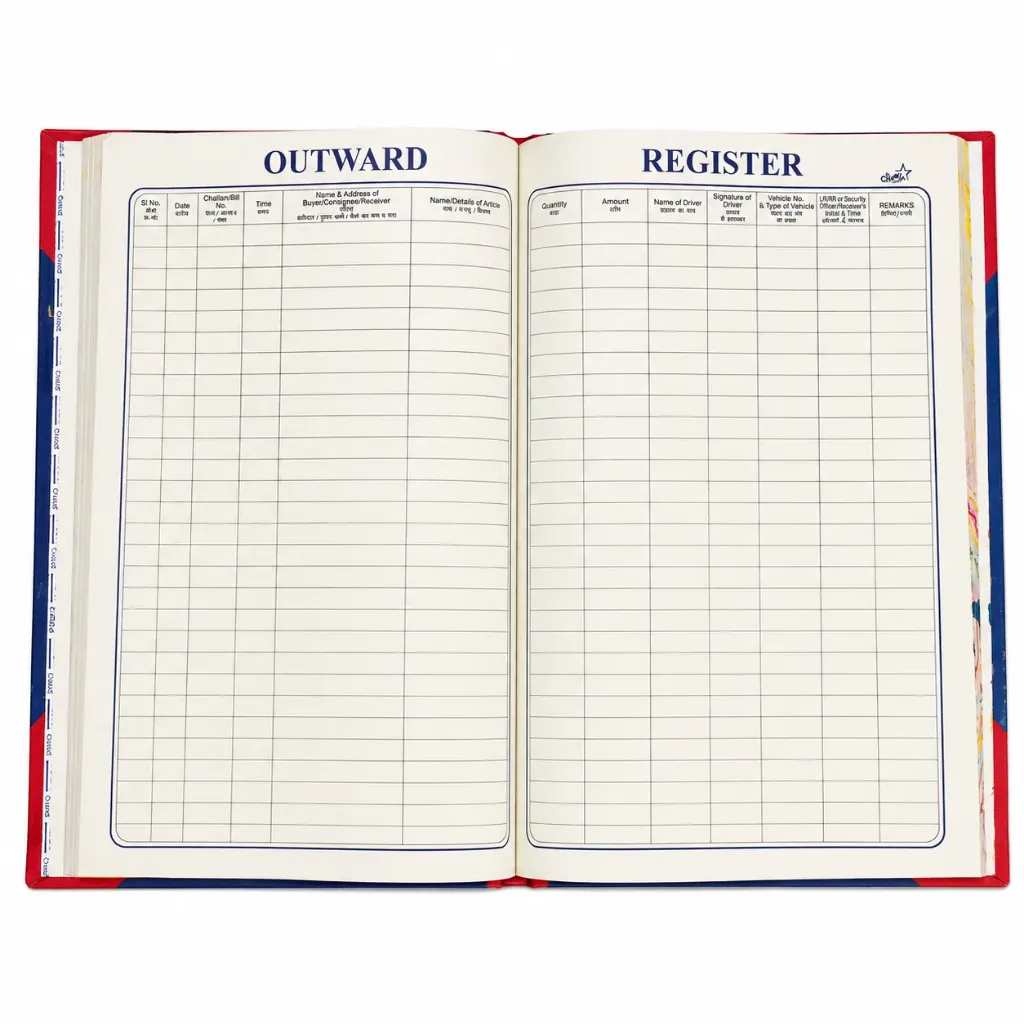 The Champ Outward Register | 120 & 150 Sheets | Hard Cover | Outward Entry Register for Office, School & Business Use