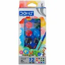 DOMS Aqua Colour Cakes | 12 Shades with Brush | Watercolour Set for Kids, School & Art Activities
