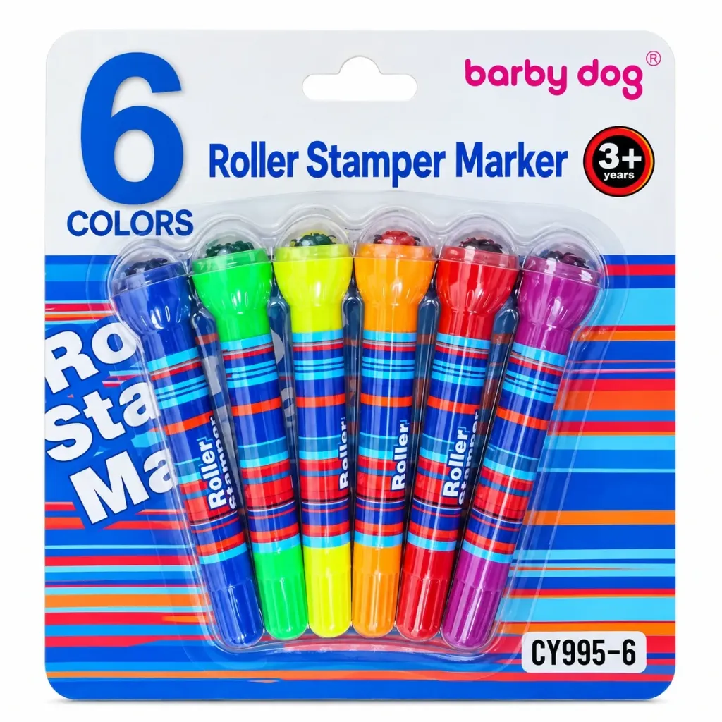 [GS909] Barby Dog Roller Stamper Marker Set of 6 Colors