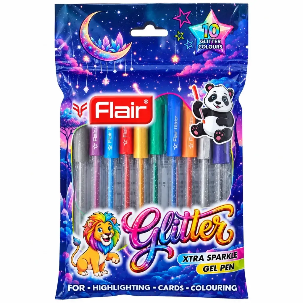 Flair Glitter Xtra Sparkle Gel Pen Pack of 10