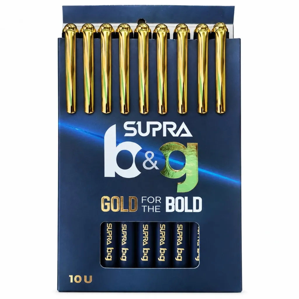 [GS906] Supra B & G Gold For The Bold Ball Pen | 10 Piece Black Pack