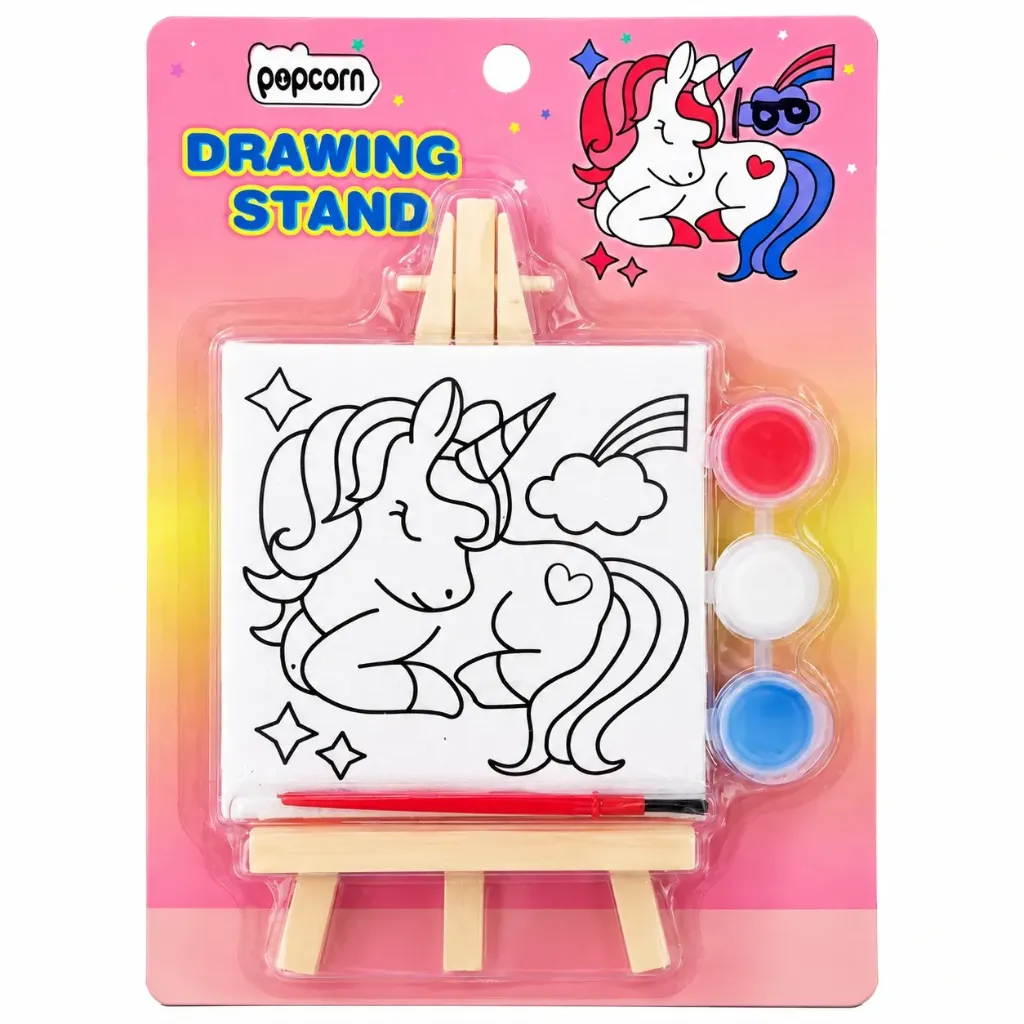 [GS903] Popcorn Unicorn Drawing Stand | Kids Drawing & Painting Easel Set | Creative Art & Craft Activity