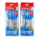 Nataraj Super X Ball Pen Blue | Pack of 10 | 2 Packets | Smooth Writing Pen
