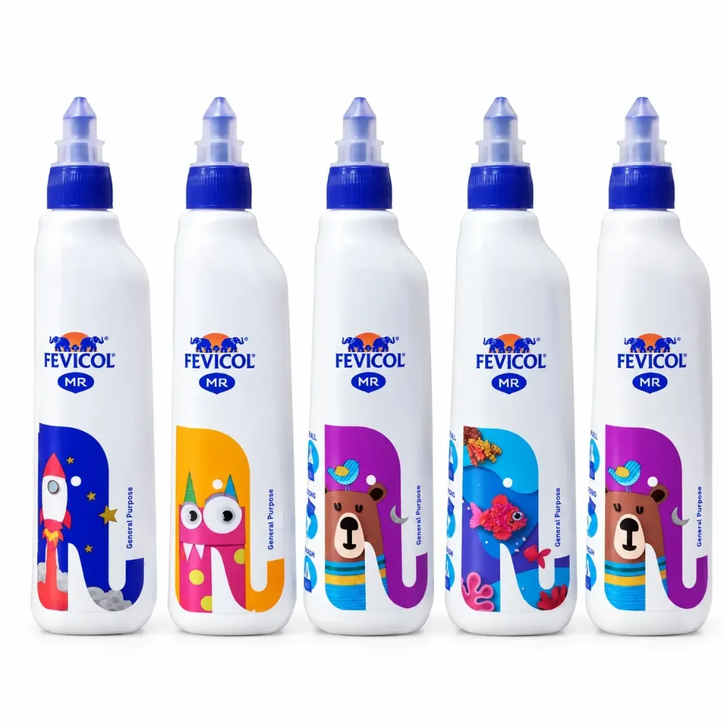 [GS876] Fevicol MR Adhesive Glue Bottle 100g Pack of 5 | Multipurpose Glue for School, Office, Crafts & DIY Projects