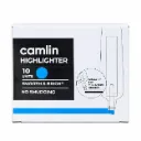 Camlin Blue Highlighter Pack of 10 | Blue Fluorescent Highlighter Pens for School, Office & Study