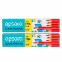 Apsara Red Glass Marking Wax Pencil Pack of 20 | 2 Packets | Smooth Lead Marking Pencils