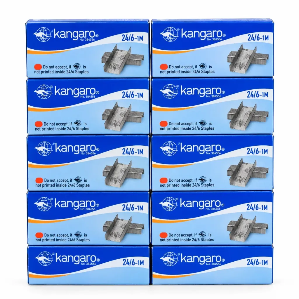 [GS923] Kangaro 24/6-1M Stapler Pins Pack of 10 | 10,000 Staples for Office, School & Business Use