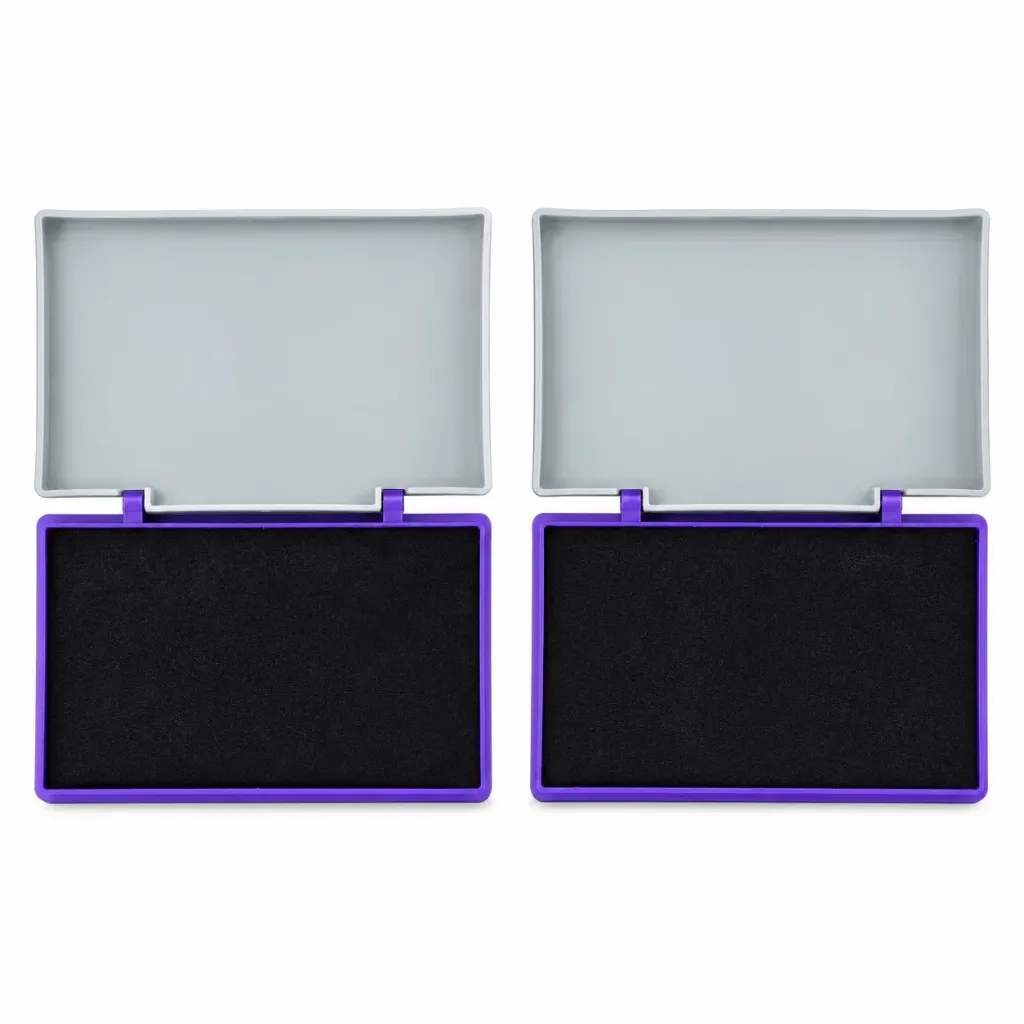 [GS926] Camlin Deluxe Stamp Pad Large Violet Colour Pack of 2 | Quick-Drying Ink Pad for Office & Business