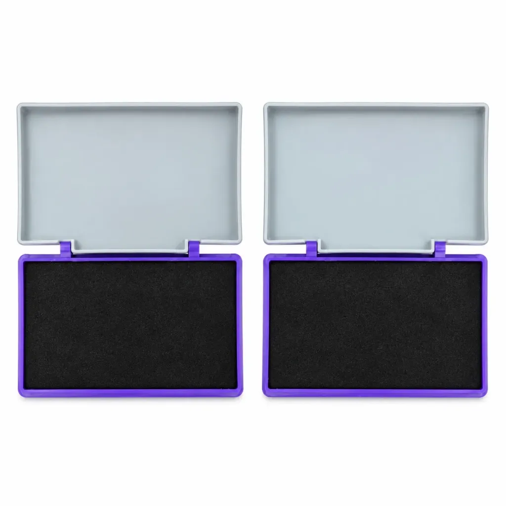 [GS927] Camlin Deluxe Stamp Pad Small Violet Colour Pack of 2 | Quick-Drying Ink Pad for Office & School
