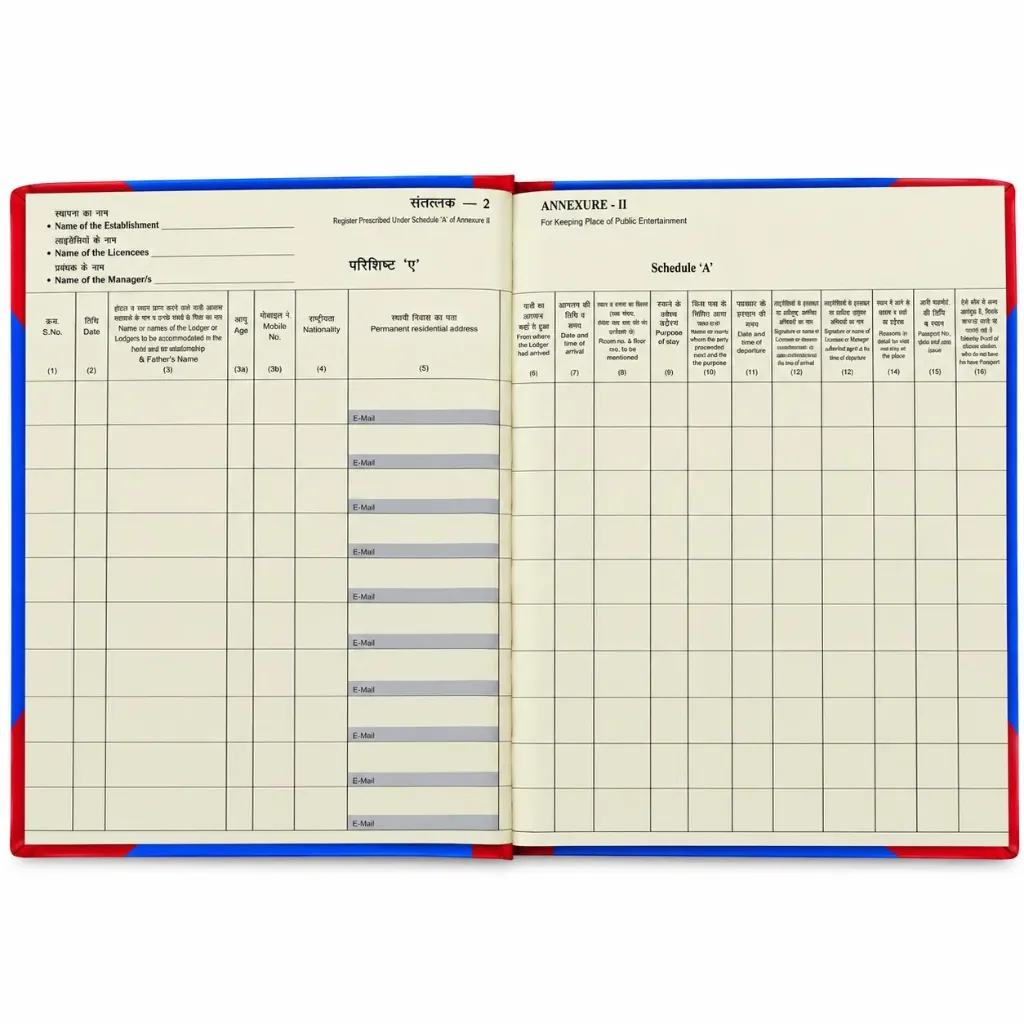 The Champ Hotel Register 104 Pages | 780 Entries | Hotel Visitor Record Book