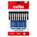 Cello Butterflow Simply Black Ball Pen Pack of 10 for School & Office